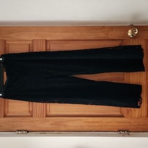 Js collections black lace wide leg pants size 10